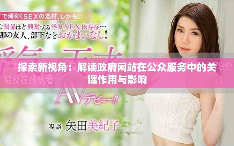探索新视角：解读政府网站在公众服务中的关键作用与影响